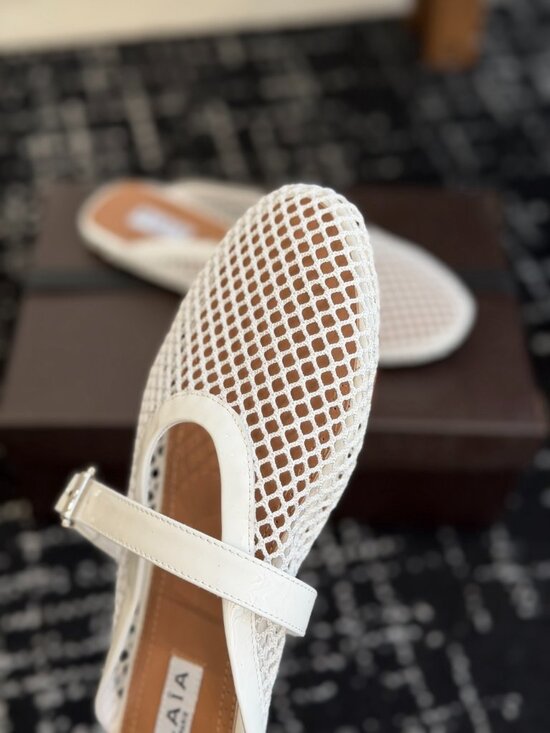 Alaïa White Mesh Mary Jane Muller Slippers - Picture 5 of 9